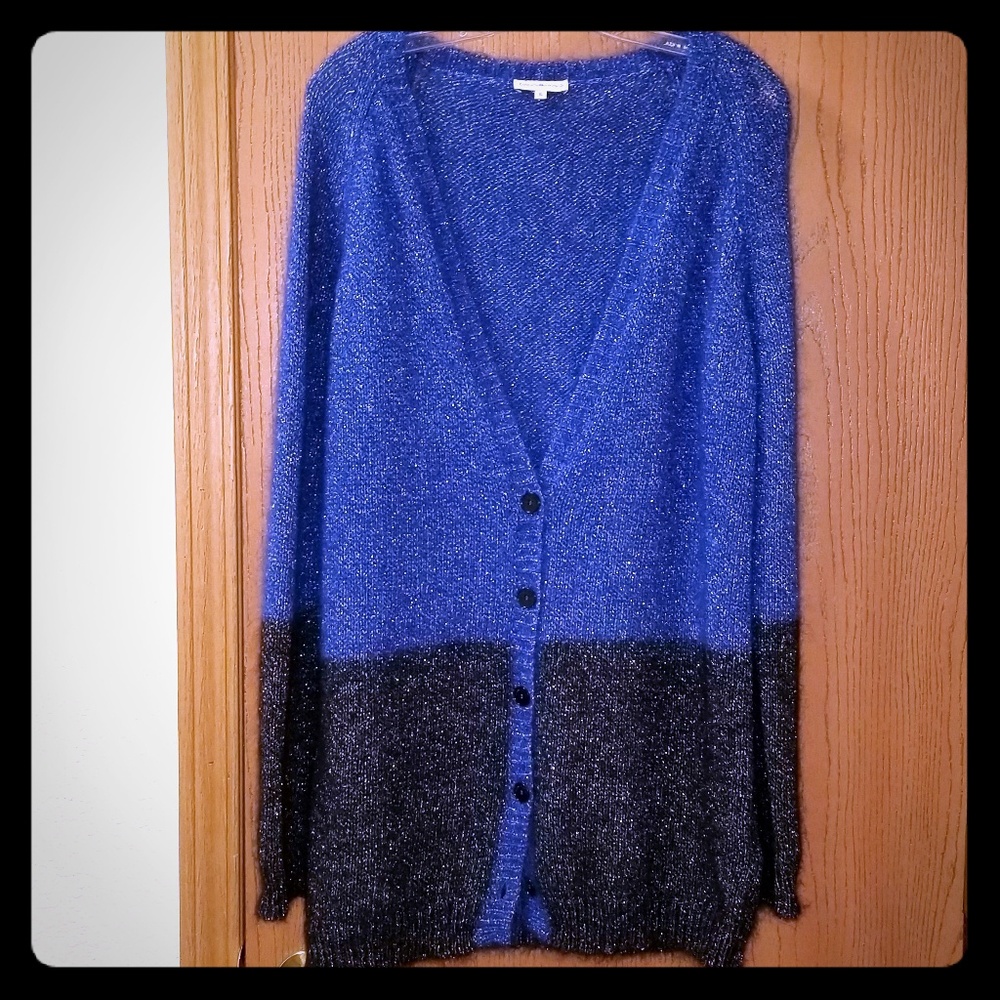 Cozy and fuzzy metallic cardigan